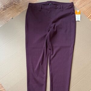 Women's Burgundy Stretch Ponte Pants NWT